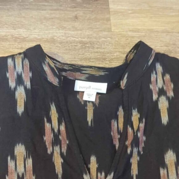 Pure Jill V-Neck Ikat Top size xl - Picture 4 of 5